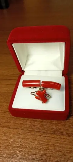 赤珊瑚 ネクタイピン カフスセット