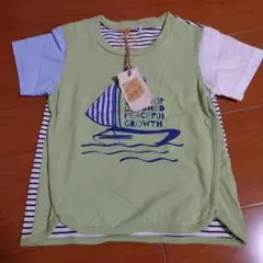 RAG MARTカーキ ボートプリント Tシャツ 110