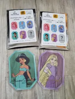 【新品】ディズニー プリンセス クリアステッカー ジャスミン ラプンツェルのサムネイル
