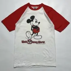 80s ディズニー USA製 ラグラン ビンテージTシャツ 7分袖 ○8334Bのサムネイル