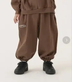 新品！！ビールーム　毛玉バイバイ裏起毛裏毛切替えスウェットパンツ　ブラウン