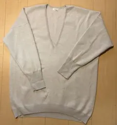 IÉNA グレー ジュVネックセーター