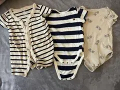 GAP ストライプロンパース 3点セット