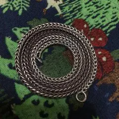 美品】トロールビーズ シルバー ホワイトパールロングネックレス 90cm 