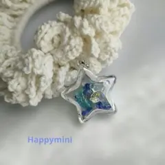 シャカシャカレジンチャーム　星　ブルー　　ソーダ　くま　ゆめかわ　ハンドメイド
