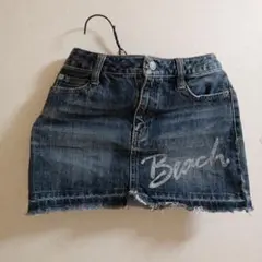 Beach刺繍入りダークブルーデニムスカート140サイズ