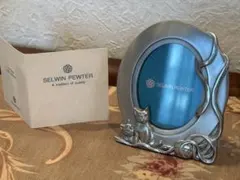 ★SELWIN PEWTER ★猫デザイン ピューターフォトフレーム★マレーシア