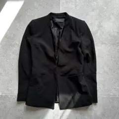 ZARA BASIC テーラードジャケット ノーカラー ブラック シンプル