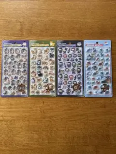 ボンボンドロップシール和柄４枚セット相撲、柴犬、富士山、忍者