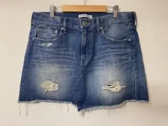 LOWRYS FARM美品ダメージ加工デニムミニスカート＊ブルーLサイズ