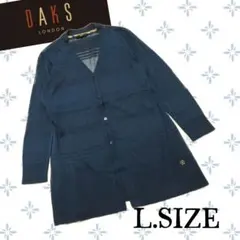 f71〚DAKS LONDON〛 長袖 カーディガン ネイビー Lサイズのサムネイル