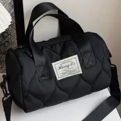 新品 キルティング ショルダー トートバッグ ブラック 肩掛け 斜め掛け