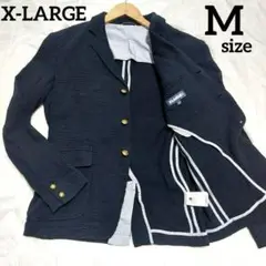 X-LARGE テーラードジャケット シアサッカー　コットン　3B 金ボタン　M
