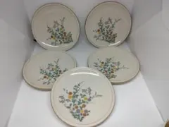 [洗浄済] 名古屋陶芸 花絵柄 食器 5枚セット