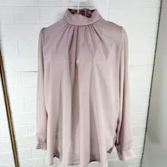 o*m様 美品 Techichi ピンク ハイネック 長袖ブラウスサイズF M1