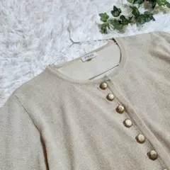 FOXEY フォクシー BOUTIQUEラメ金ボタンカーデショート丈日本製38のサムネイル