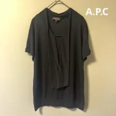 アーペーセA.P.Cカットソー半袖ボウタイとろみ黒Sのサムネイル