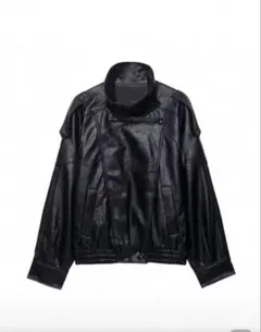 黒　フェイクレザージャケット