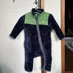 フリースロンパース ネイビー グリーン 80