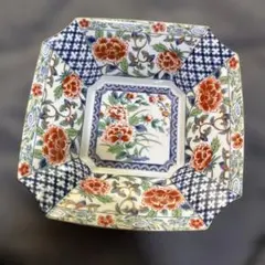 幸山窯 牡丹文 角皿 鉢 陶器のサムネイル