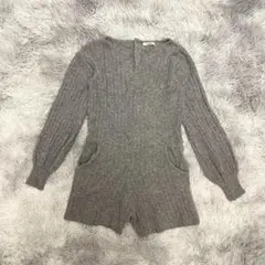 『Snidel』　オールインワン　ロンパース　長袖　ニット　ウール100％　F