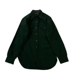50s USA製 ペンドルトン ウールシャツ エルボーパッチ 深緑 黒 チェック