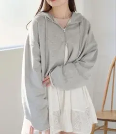 Kastane オーバーダイスウェットパーカー グレー