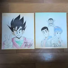 金沢比呂司 原画色紙☆サイン入り☆ドラゴンボール、ツヨシしっかりしなさい 松*ト様 金沢比呂司 原画色紙☆サイン入り☆ドラゴンボール、ツヨシ