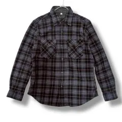 UNIQLO ユニクロ　ネルシャツ Lサイズ　ブルー　ブラック　メンズ　黒　青