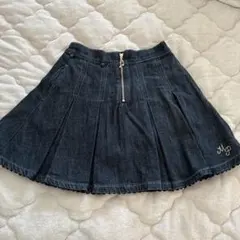 ダークデニム プリーツスカート 130cm MP刺繍