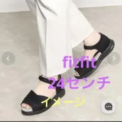 フィットフィット　ウォッシャブル　ライト　サンダル　24.0 黒　かかとありのサムネイル