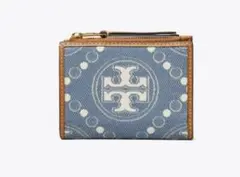 【値下げ可】Tory Burch ティー モノグラム デニム フォールド 財布