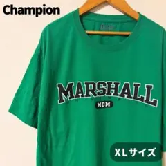 champion チャンピオン カレッジロゴ グリーン プリント Tシャツ 古着