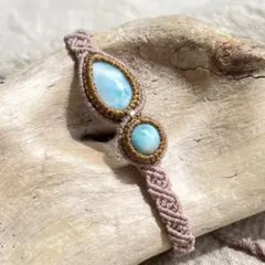 ＊ドロップ型ラリマーとラウンドラリマーのブレスレットット＊