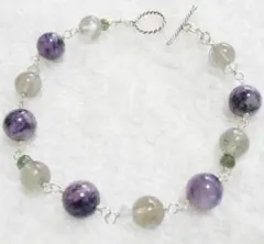 天然石 チャロアイト　ラブラドライト　トルマリン ブレスレット　日本製