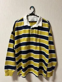 【古着】U.S. POLO ASSN. ロンT イエロー ネイビー ストライプ