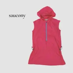 SAUCONY ハーフジップ ウィンドブレーカー L フード付 ノースリーブのサムネイル
