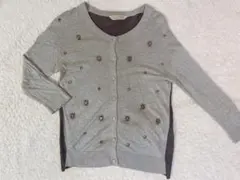 美品　TORRAZZO DONNA ビジュ　　バイカラーカーディガン　グレー