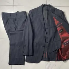 BURBERRY BLACK LABEL 3ピース スーツ ストライプ 紺 38