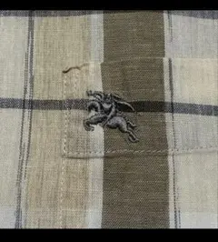 BURBERRY バーバリー メンズ 半袖シャツ L 　リネン　（訳あり）