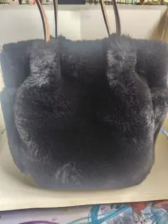 ファー バケット型バッグ 黒