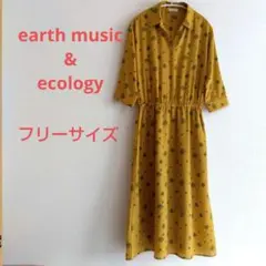 earth music & ecology 花柄スキッパーワンピース Fサイズ