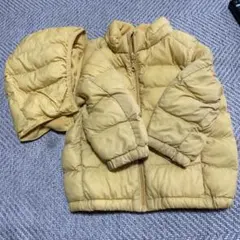 フード付き 中綿ジャケット イエロー