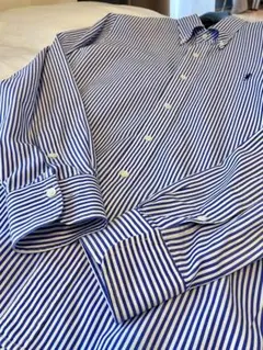 GYMPHLEX ジムフレックス ブルー ストライプ シャツ M