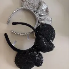 美品 ディズニー カチューシャ スパンコール 2個セット