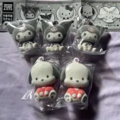 Sanrio ふわわフロッキーマスコット　クロミ×3 ・ポチャッコ×2