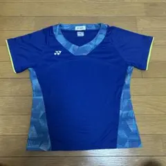 YONEX バドミントンシャツ 青 幾何学模様