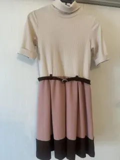 美品 アプワイザーリッシェ 配色切替ワンピース ベルト付き