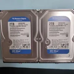 【新古品使用時間10時間以内】HDD 2TB 3.5インチ✕２個