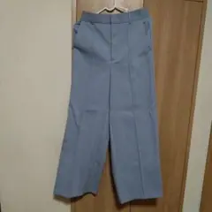 GU ライトブルーワイドパンツ ゴムウエスト 裏起毛